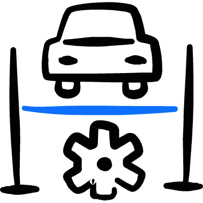 Car Repair Lift Icon from Freehand Duotone Set