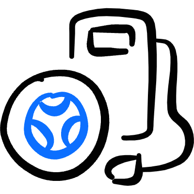 Car Repair Wheel Pump Icon from Freehand Duotone Set