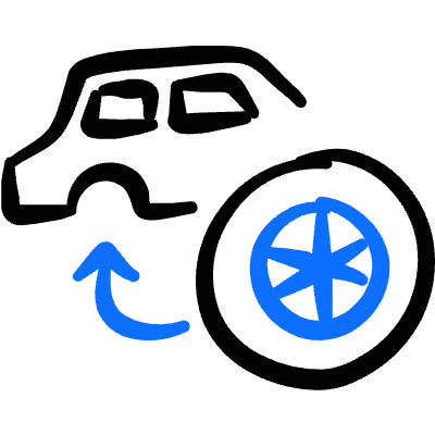 Car Repair Wheels Icon from Freehand Duotone Set