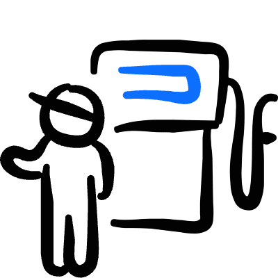 Gas Station Icon from Freehand Duotone Set