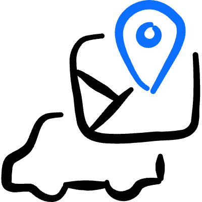 Navigation Car Map Icon from Freehand Duotone Set