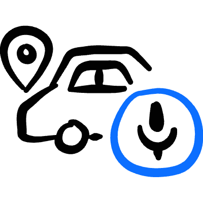 Navigation Car Voice Icon from Freehand Duotone Set