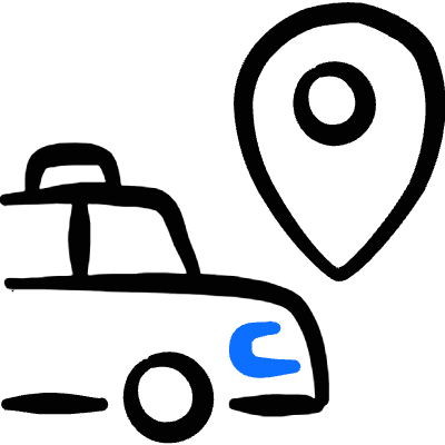 Navigation Taxi Pin Location Icon from Freehand Duotone Set