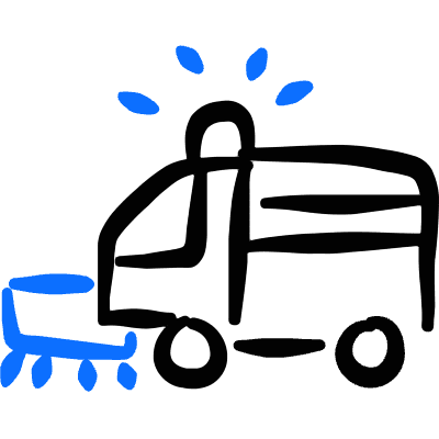 Public Service Road Cleaning Truck Icon from Freehand Duotone Set
