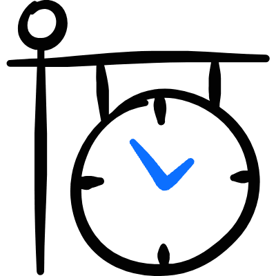 Public Transportation Station Clock Icon from Freehand Duotone Set
