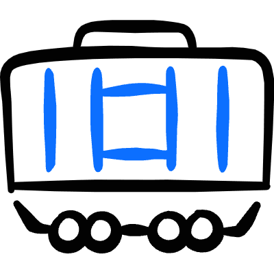 Public Transportation Train Car Icon from Freehand Duotone Set