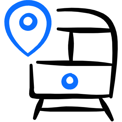 Public Transportation Train Route Destination Location Icon from Freehand Duotone Set