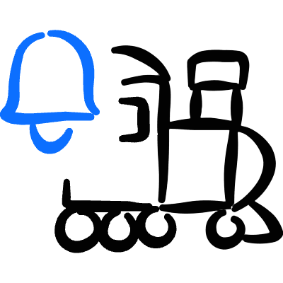 Railroad Steam Engine Bell Icon from Freehand Duotone Set