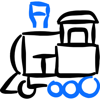 Railroad Steam Engine Train 1 Icon from Freehand Duotone Set