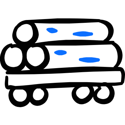 Railroad Wood Log Cargo Icon from Freehand Duotone Set