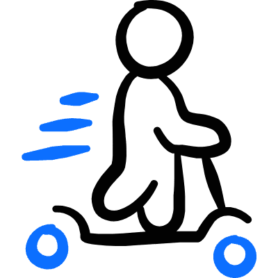 Scooter Standing Travel Icon from Freehand Duotone Set