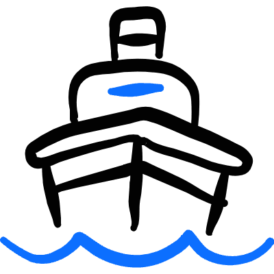 Sea Transport Boat Icon from Freehand Duotone Set