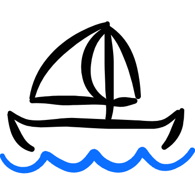 Sea Transport Sail Boat Icon from Freehand Duotone Set
