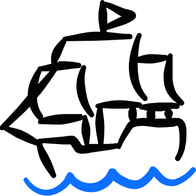 Sea Transport Sailship Icon from Freehand Duotone Set