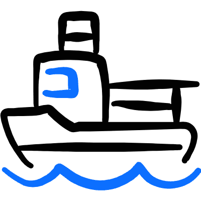 Sea Transport Ship Cargo Icon from Freehand Duotone Set