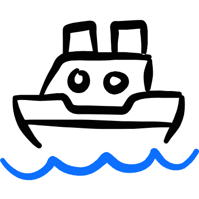 Sea Transport Ship Icon from Freehand Duotone Set