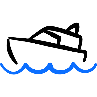 Sea Transport Speed Boat Icon from Freehand Duotone Set