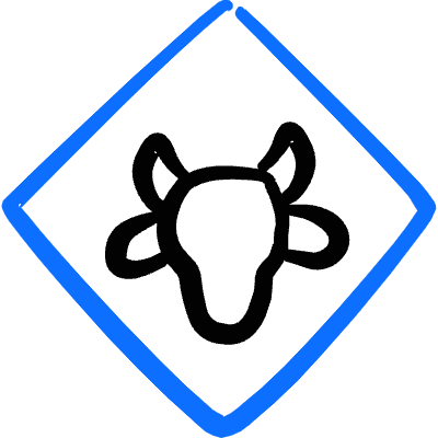 Road Sign Cattle Icon from Freehand Duotone Set