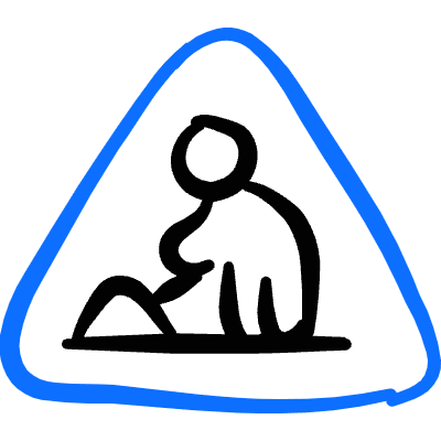 Road Sign Construction Ahead Icon from Freehand Duotone Set