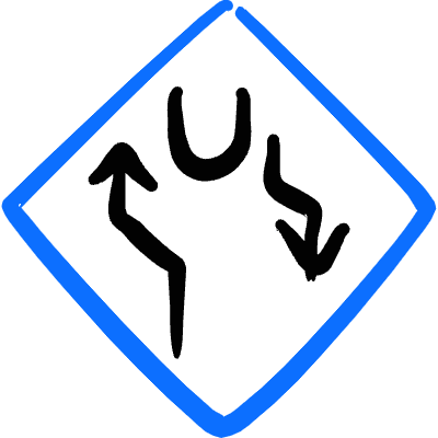 Road Sign Divided Highway Ahead Icon from Freehand Duotone Set