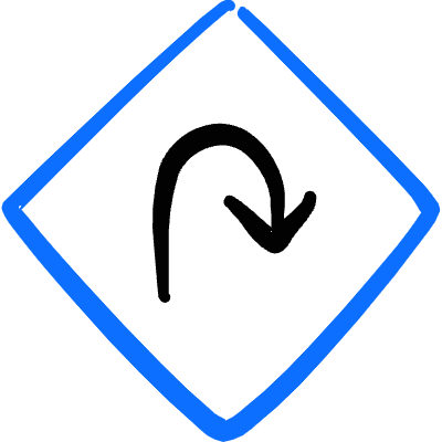 Road Sign Hairpin Turn Right Icon from Freehand Duotone Set
