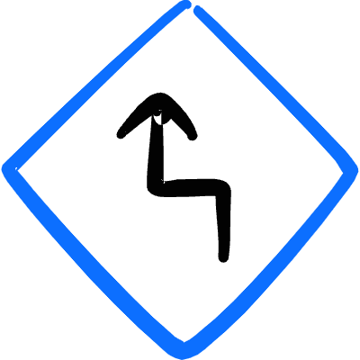 Road Sign Left Reverse Turn Ahead Icon from Freehand Duotone Set