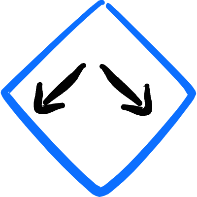 Road Sign Look Both Ways 1 Icon from Freehand Duotone Set