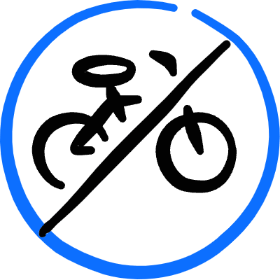 Road Sign No Bicycle Icon from Freehand Duotone Set
