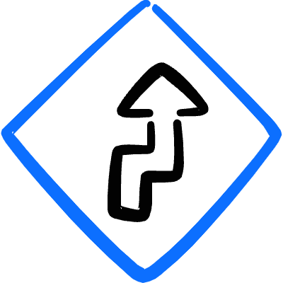 Road Sign Right Reverse Turn Ahead 1 Icon from Freehand Duotone Set