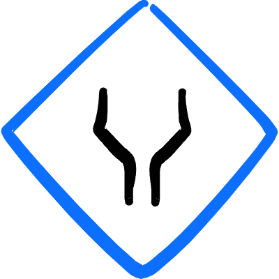 Road Sign Road Widens Icon from Freehand Duotone Set