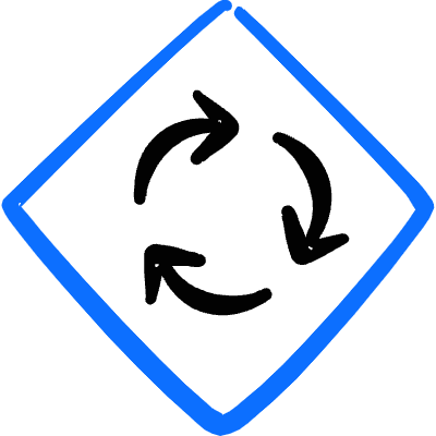 Road Sign Roundabout Icon from Freehand Duotone Set