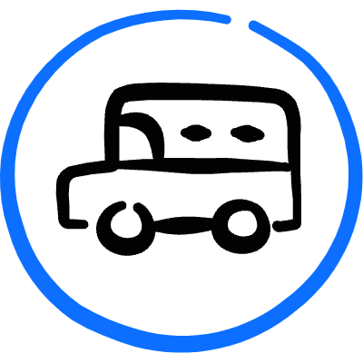 Road Sign School Bus Icon from Freehand Duotone Set