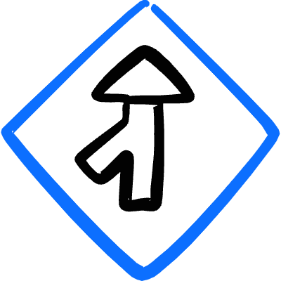 Road Sign Side Road Angle Left 1 Icon from Freehand Duotone Set