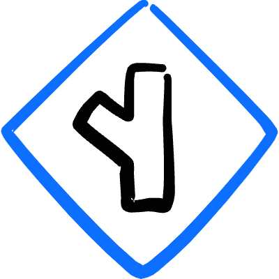 Road Sign Side Road Angle Left 2 Icon from Freehand Duotone Set