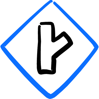 Road Sign Side Road Angle Right 2 Icon from Freehand Duotone Set