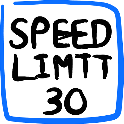 Road Sign Speed Limit 30 1 Icon from Freehand Duotone Set