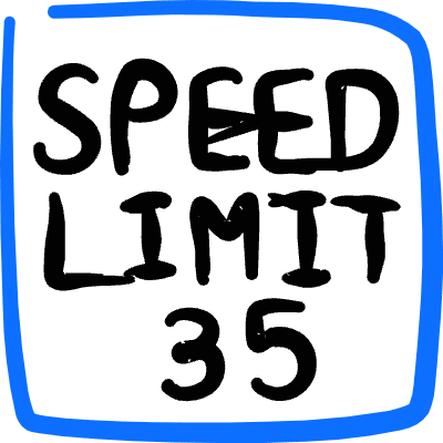 Road Sign Speed Limit 35 Icon from Freehand Duotone Set
