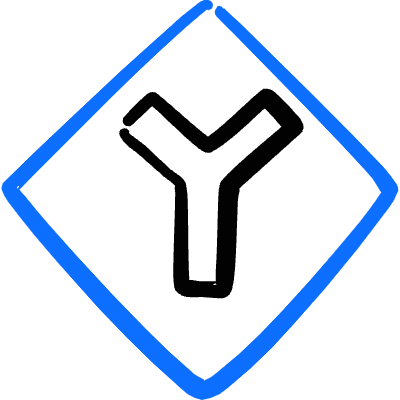 Road Sign Split Icon from Freehand Duotone Set