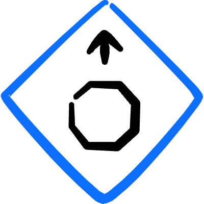 Road Sign Stop Arrow Icon from Freehand Duotone Set