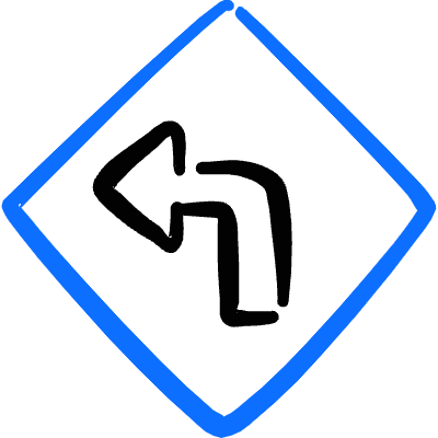 Road Sign Turn Left 2 Icon from Freehand Duotone Set