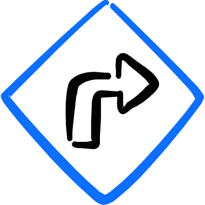 Road Sign Turn Right 2 Icon from Freehand Duotone Set