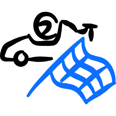 Sports Car Finish Flag Icon from Freehand Duotone Set