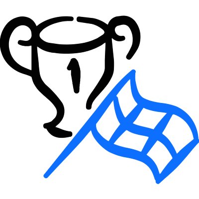 Sports Car Finish Flag Trophy Icon from Freehand Duotone Set