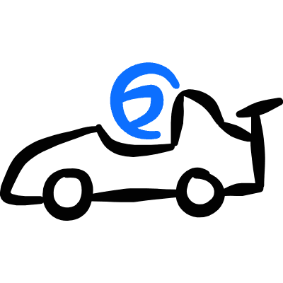 Sports Car Formula One Icon from Freehand Duotone Set