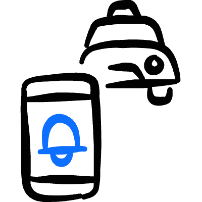 Taxi Call Smartphone Icon from Freehand Duotone Set