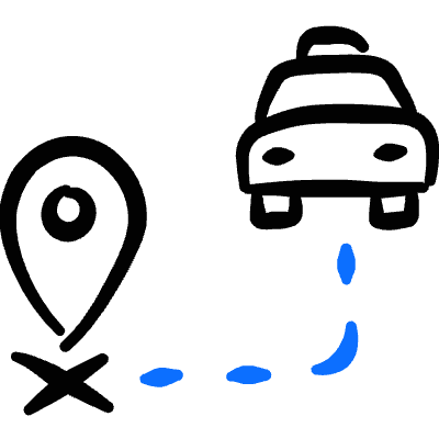 Taxi Destination Icon from Freehand Duotone Set