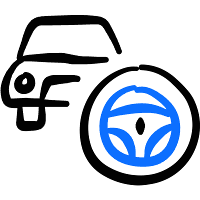 Car Tool Steering Wheel Icon from Freehand Duotone Set