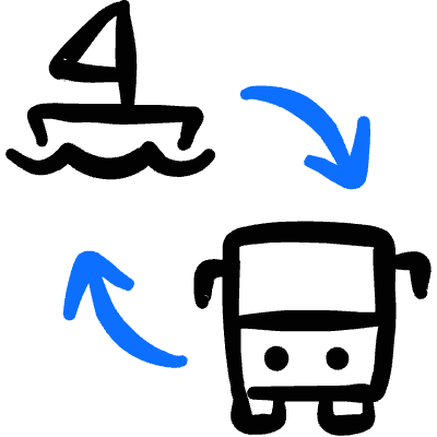 Transportation Boat Bus Transfer Icon from Freehand Duotone Set