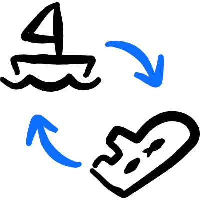 Transportation Boat Plane Transfer Icon from Freehand Duotone Set