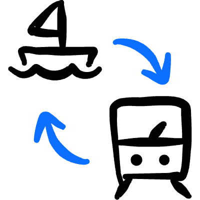 Transportation Boat Train Transfer Icon from Freehand Duotone Set